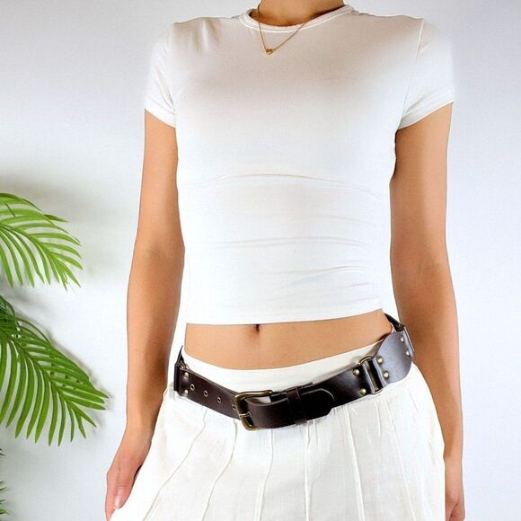 Vintage Y2K Brown Bohemian Fairy Grunge Chunky 70's Style Hippie Belt / Size: 5 - Picture 3 of 10